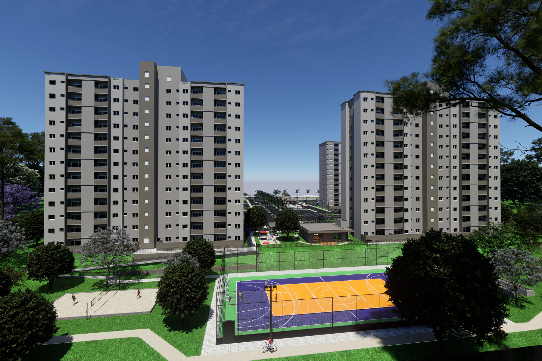 Vista dos fundos do residencial