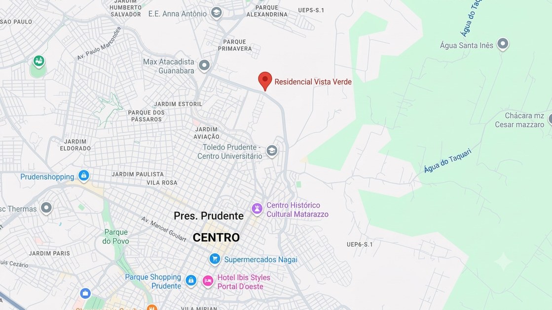 Mapa de localização do Vista Verde